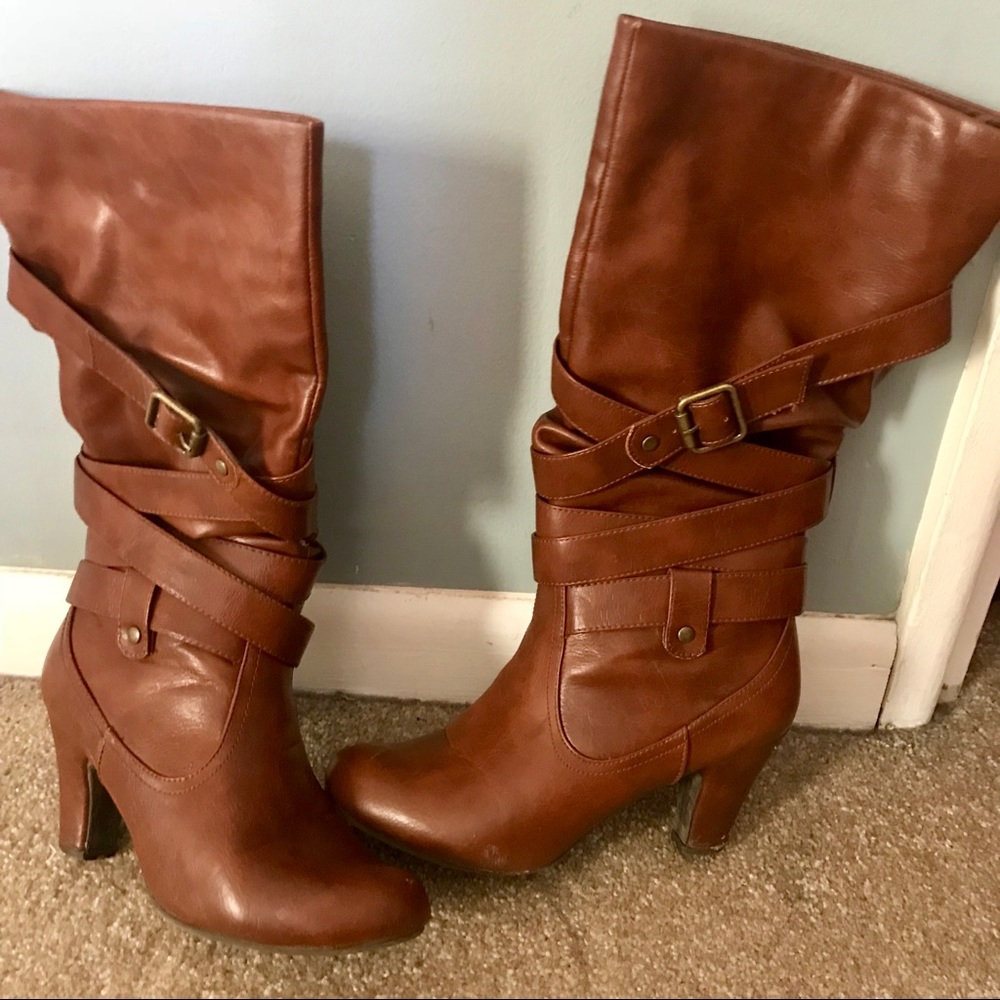 Pinup cognac Steve Madden boots / Madden girl
